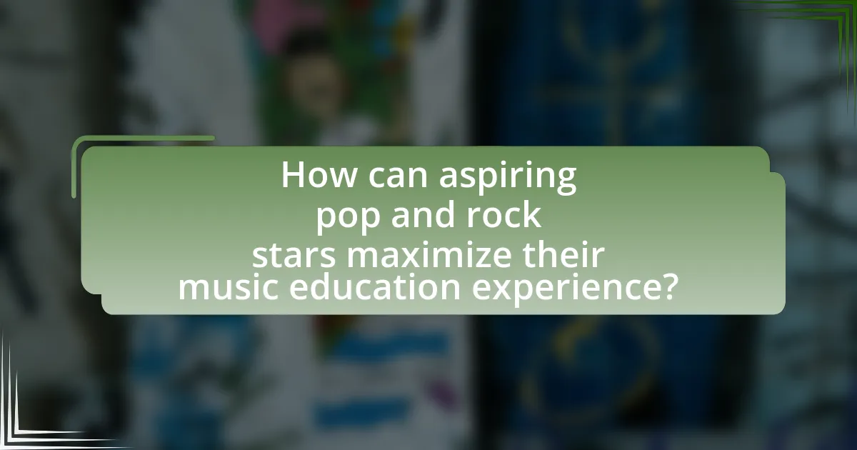 How can aspiring pop and rock stars maximize their music education experience?