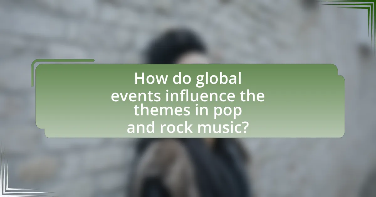 How do global events influence the themes in pop and rock music?