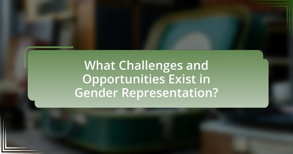 What Challenges and Opportunities Exist in Gender Representation?