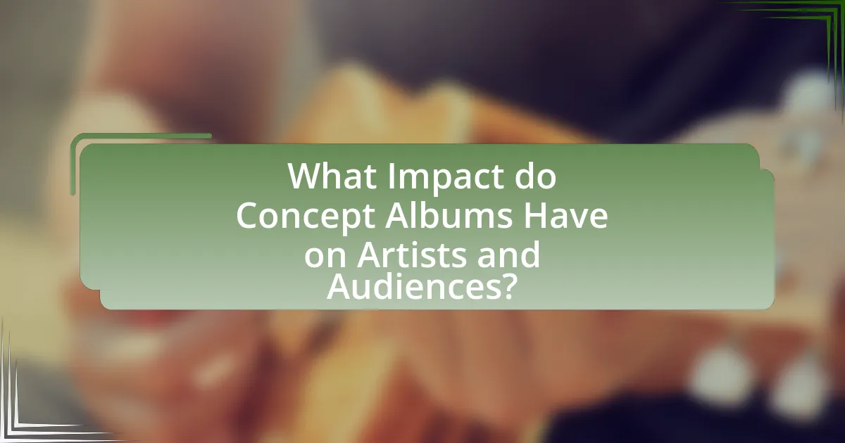 What Impact do Concept Albums Have on Artists and Audiences?