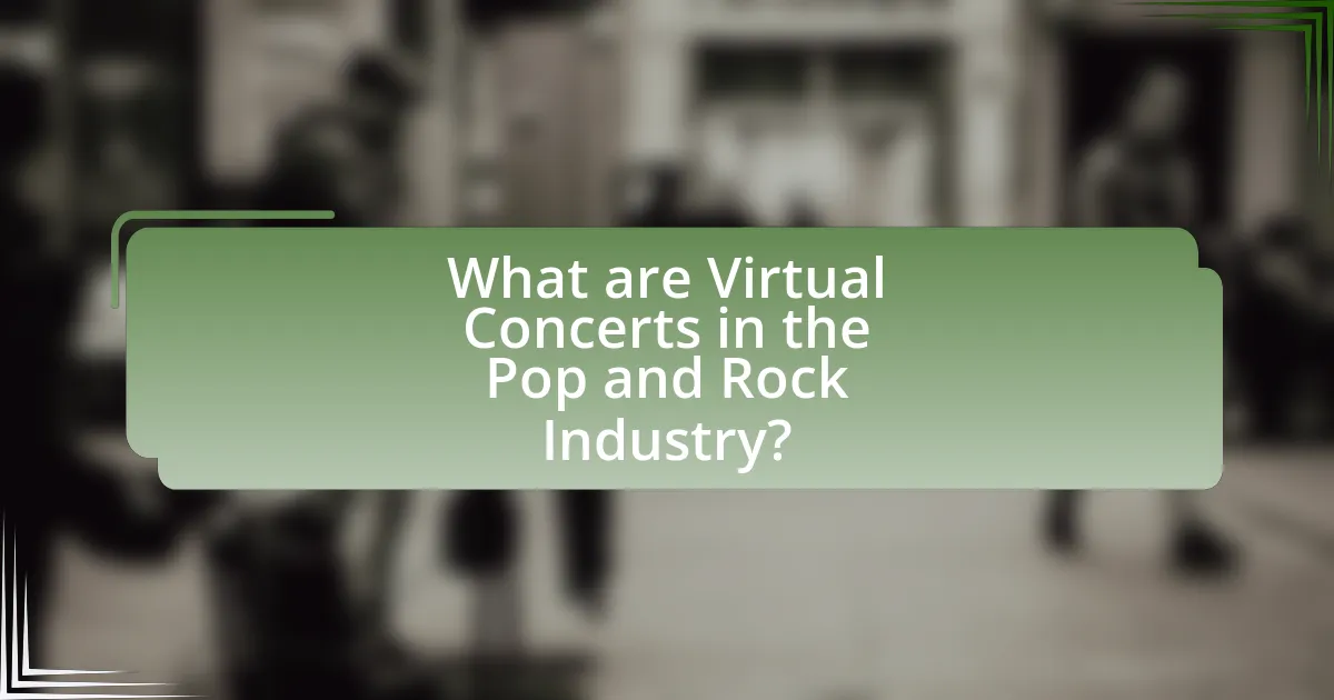 What are Virtual Concerts in the Pop and Rock Industry?