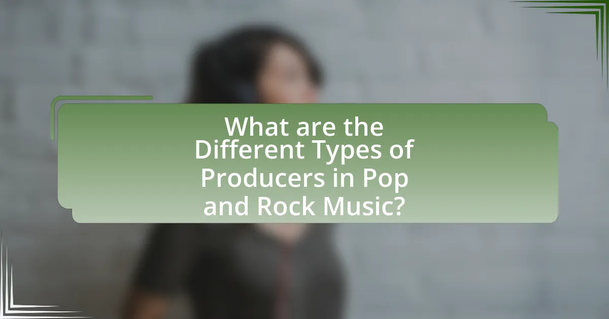 What are the Different Types of Producers in Pop and Rock Music?