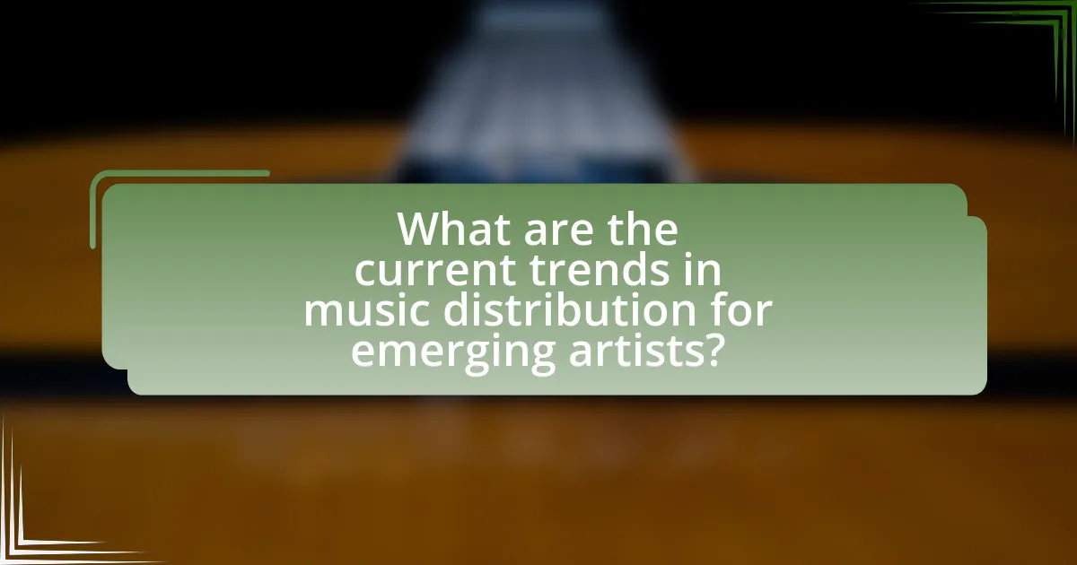 What are the current trends in music distribution for emerging artists?