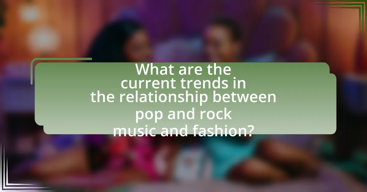 What are the current trends in the relationship between pop and rock music and fashion?