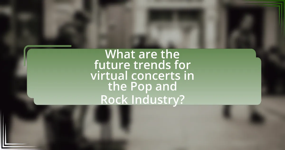 What are the future trends for virtual concerts in the Pop and Rock Industry?