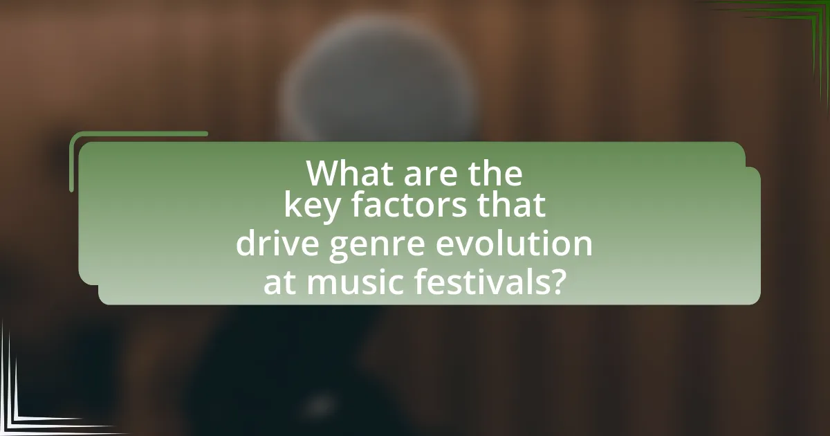 What are the key factors that drive genre evolution at music festivals?