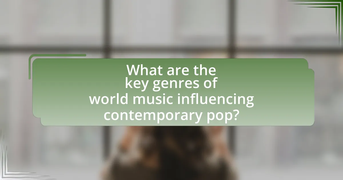 What are the key genres of world music influencing contemporary pop?