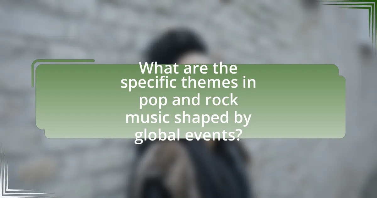 What are the specific themes in pop and rock music shaped by global events?