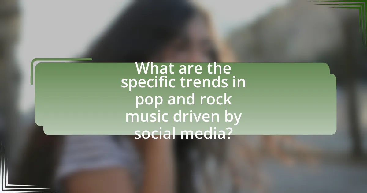 What are the specific trends in pop and rock music driven by social media?